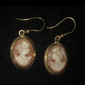 18kt gold Cameo earrings SOLD through Mercari
